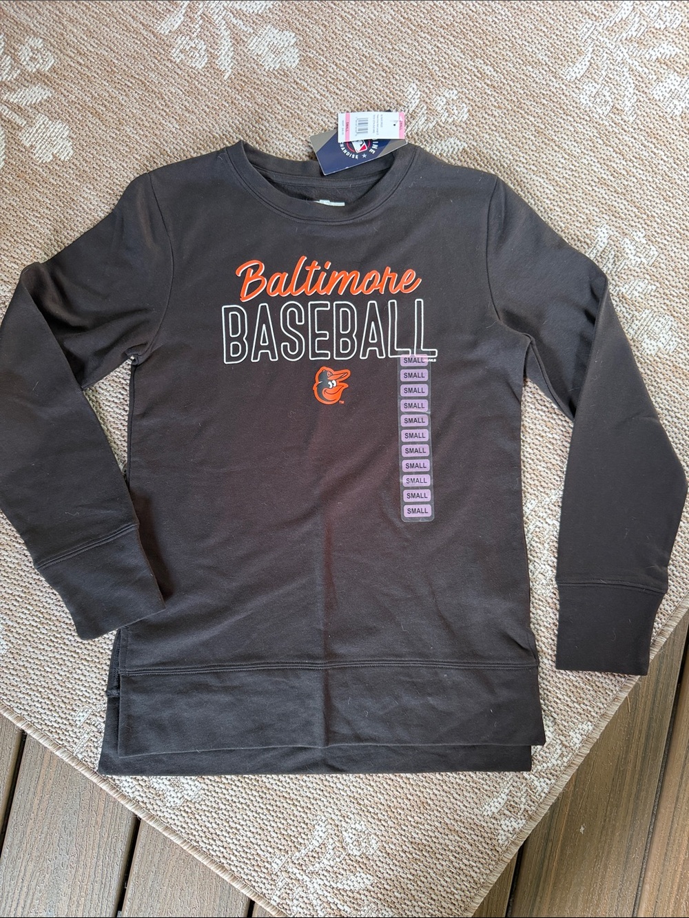 NWT Baltimore Baseball Crew neck sweatshirt  Black